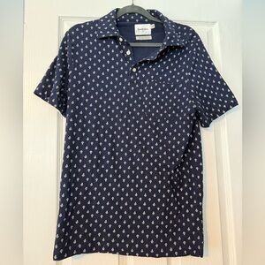Goodfellow & Co Navy Patterned Polo Shirt